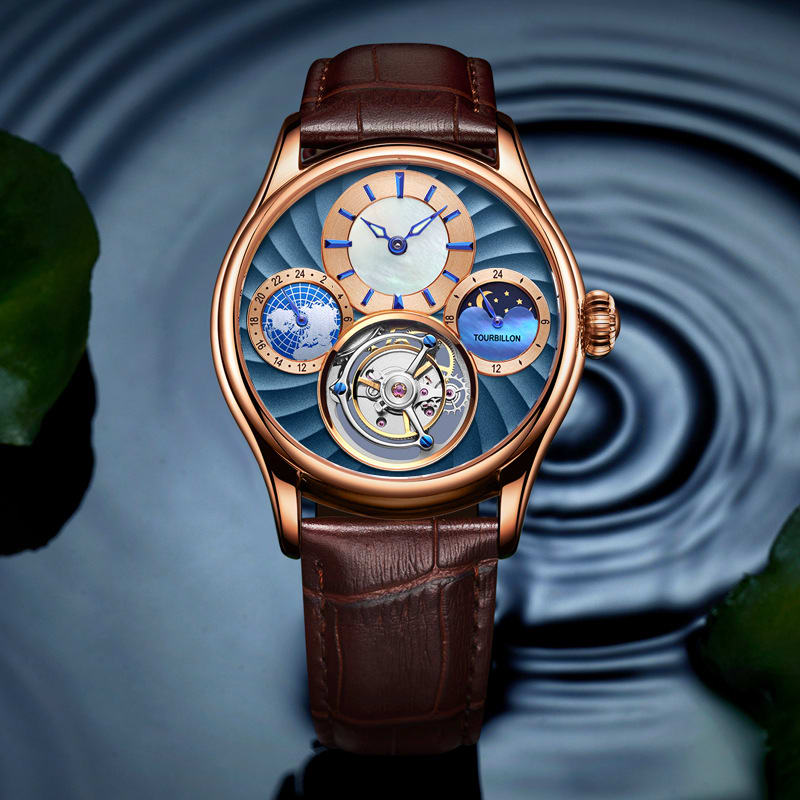 Hollow automatic men's business mechanical watch view 6