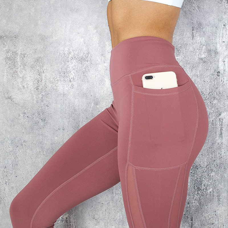 Women High Waist Pocket Leggings Solid Color view 5