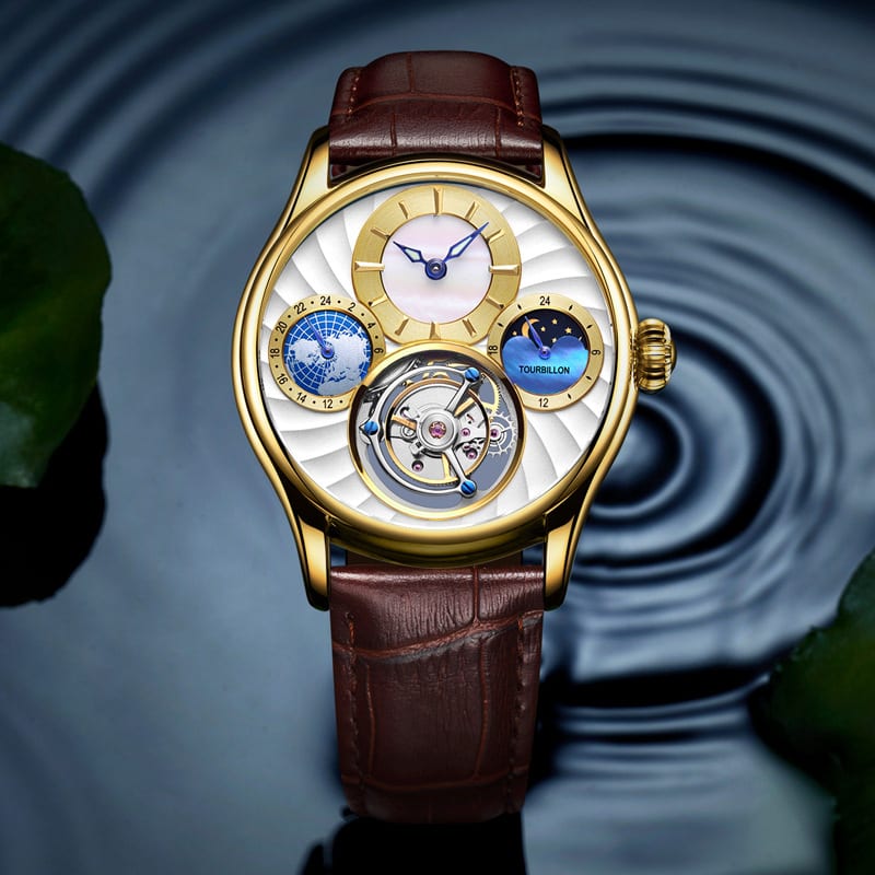 Hollow automatic men's business mechanical watch view 5