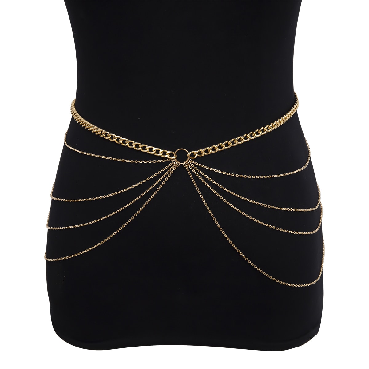 Metal geometric waist chain view 2