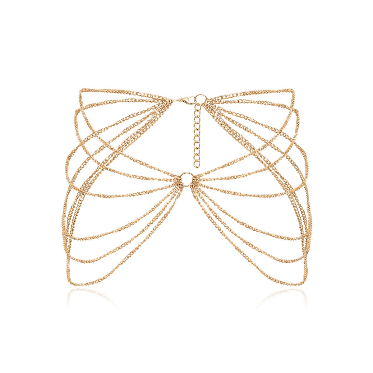 Metal geometric waist chain view 4