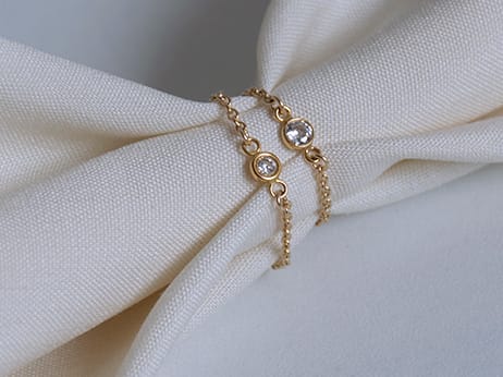 Tide-Plated 18k Rose Gold Titanium Steel Index Finger Ring Thin Chain view 12