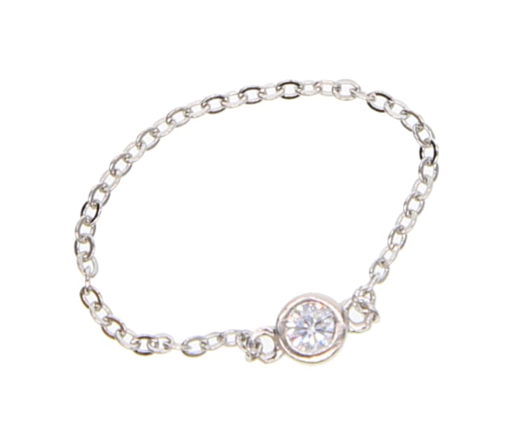 Tide-Plated 18k Rose Gold Titanium Steel Index Finger Ring Thin Chain view 2