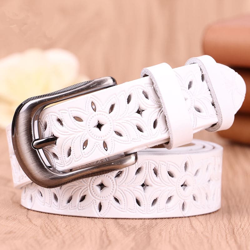New Belt Hollow Pattern Belt Ladies Trend Waistband Genuine Woman Belt Vintage Pin Buckle Strap Jeans view 11