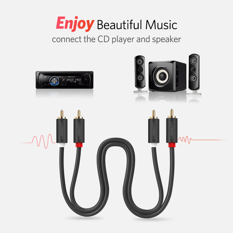 Double Lotus Head Audio Cable Two To Two Fever Signal Cable view 4