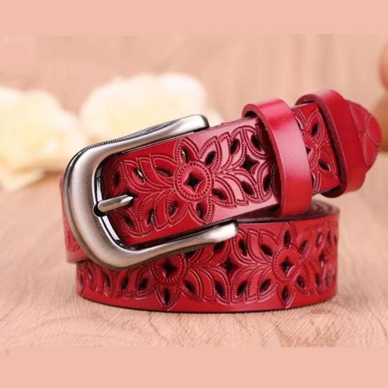 New Belt Hollow Pattern Belt Ladies Trend Waistband Genuine Woman Belt Vintage Pin Buckle Strap Jeans view 2