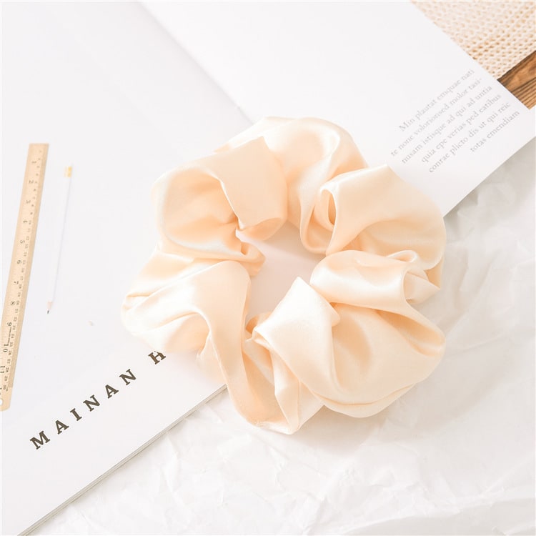 Satin Cloth Large Intestine Circle Hair Tie Set Solid Color view 5