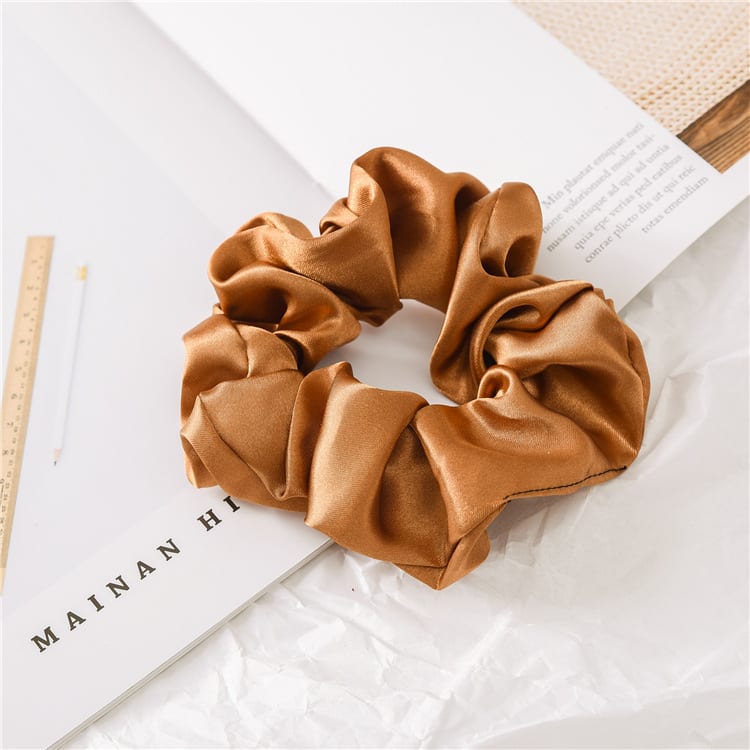 Satin Cloth Large Intestine Circle Hair Tie Set Solid Color view 3