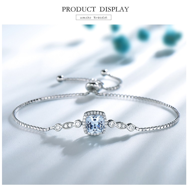 925 Sterling Silver Necklace Sky Blue Topaz Four-Piece Set view 5