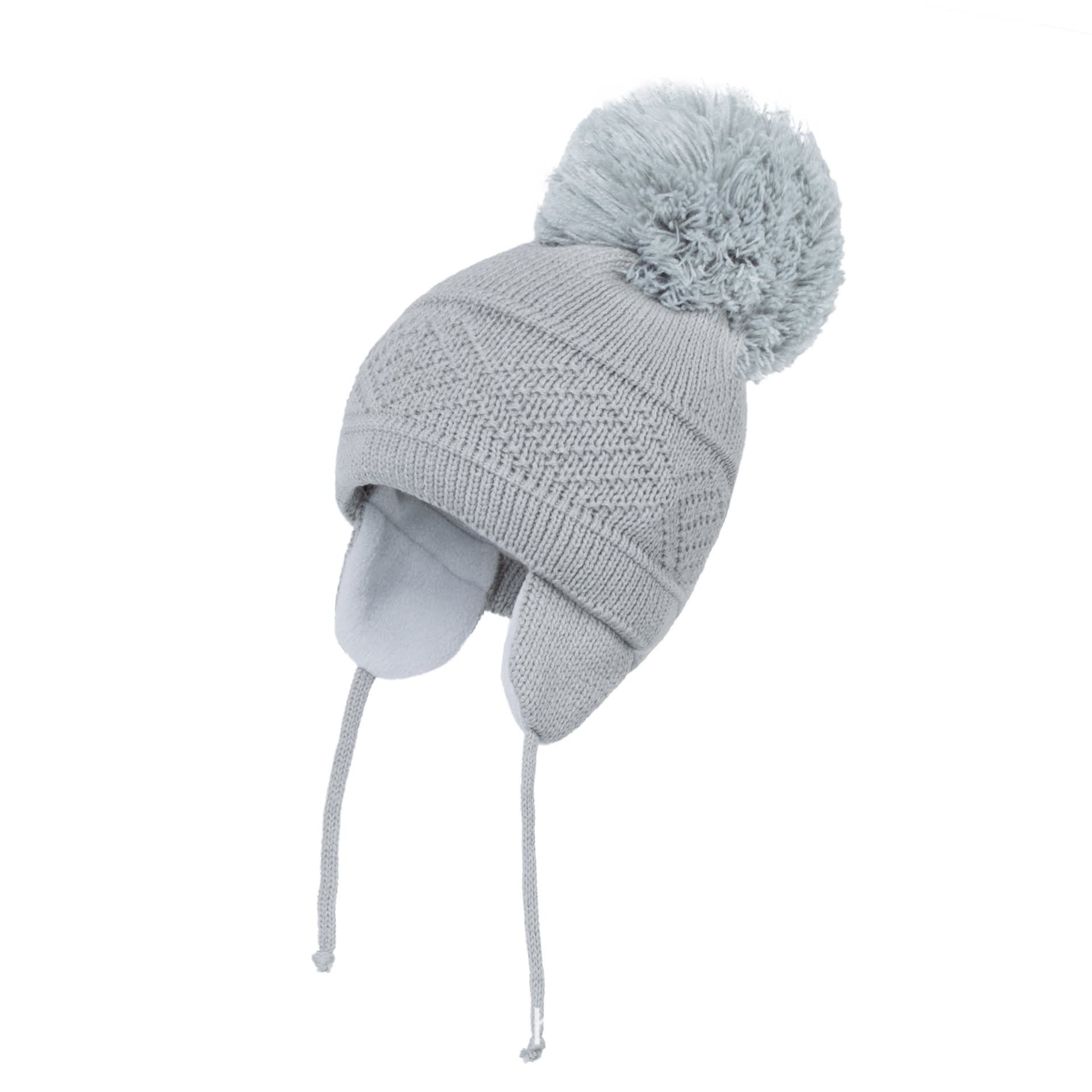 Knitted Hat Solid Color Plus Plush Big Ball view 4