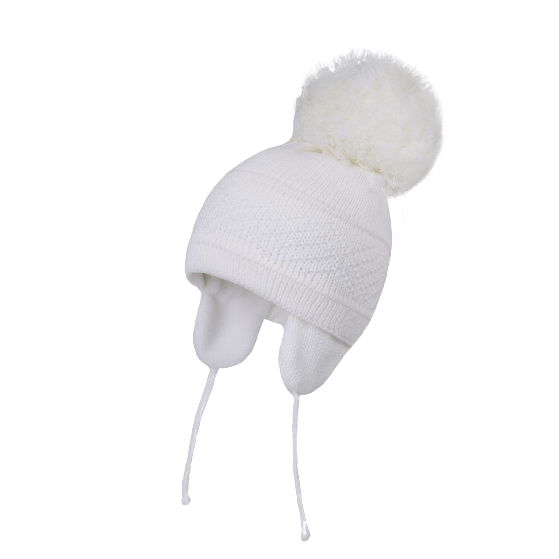 Knitted Hat Solid Color Plus Plush Big Ball view 3