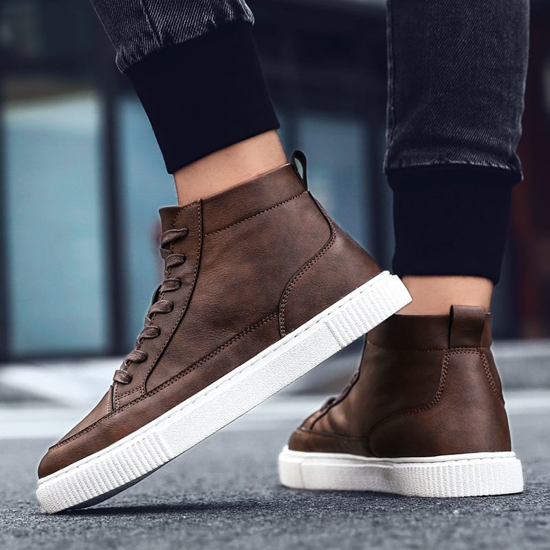 High-top Sneakers Korean Casual Leather Shoes view 3