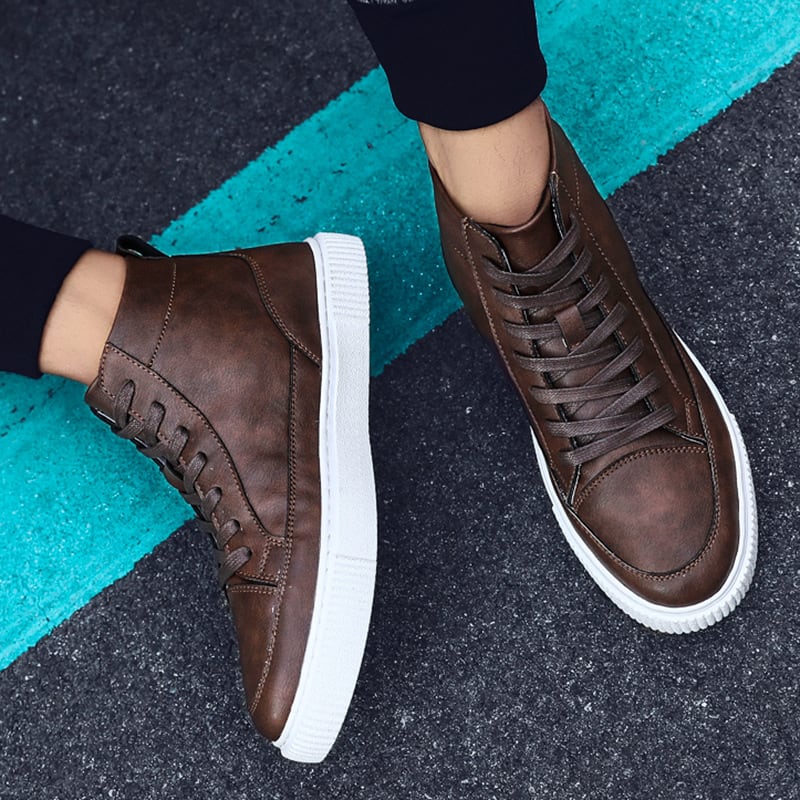 High-top Sneakers Korean Casual Leather Shoes view 11
