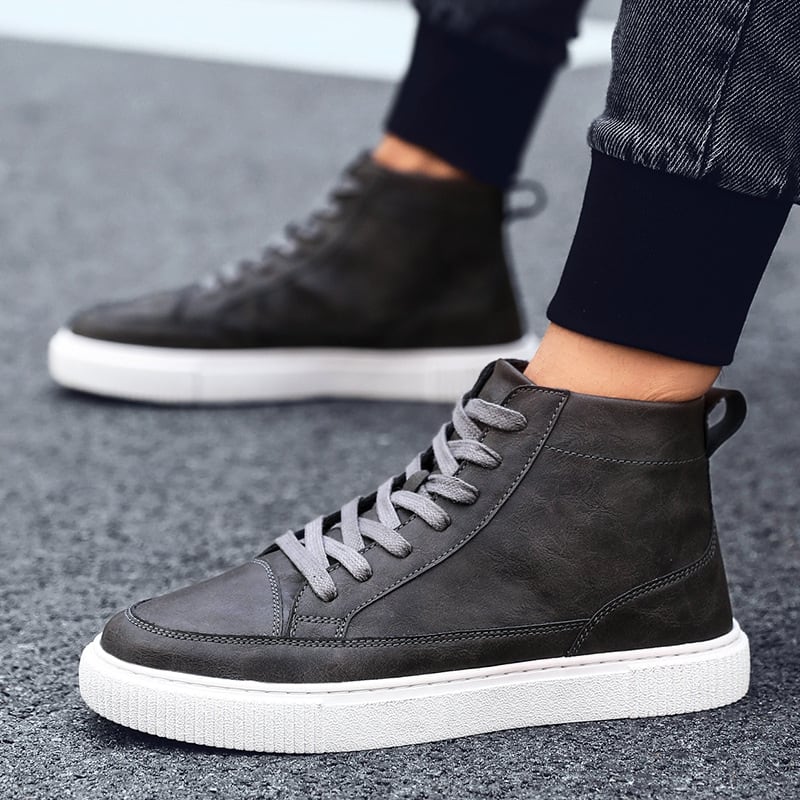 High-top Sneakers Korean Casual Leather Shoes view 8