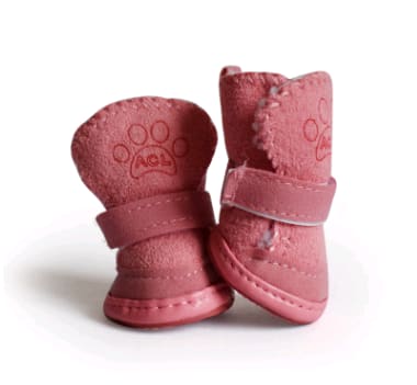 Dog Shoes Pet Shoes Lambskin Snow Shoes Cotton Shoes Khaki view 4