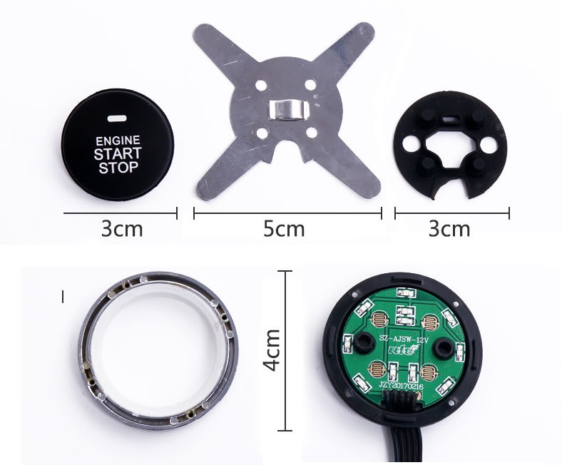12V universal model One-key start Anti-theft alarm view 2