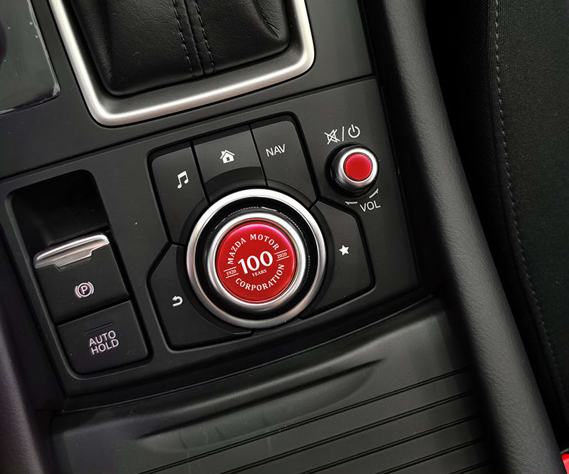 Central control knob sticker view 4