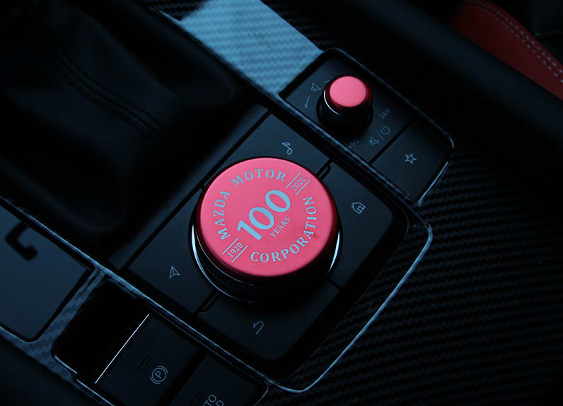 Central control knob sticker view 2