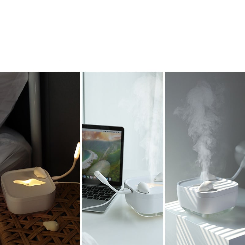 Large Capacity Ultrasonic Humidifier USB Cute Polar Bear Touch Button Mist Maker  view 3