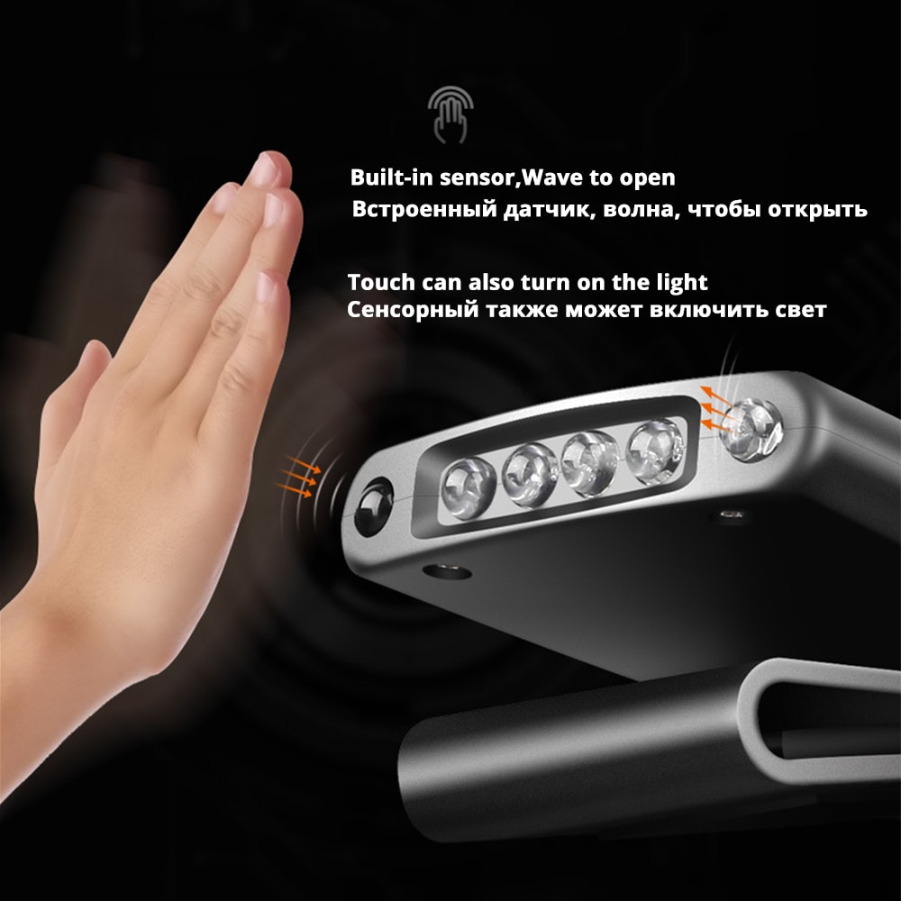Fish head lamp night fishing USB charging glare clip cap lamp view 3