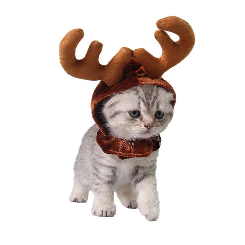 Christmas Pet Cat Dog Elk Deer Hat Reindeer Headband Cap view 3