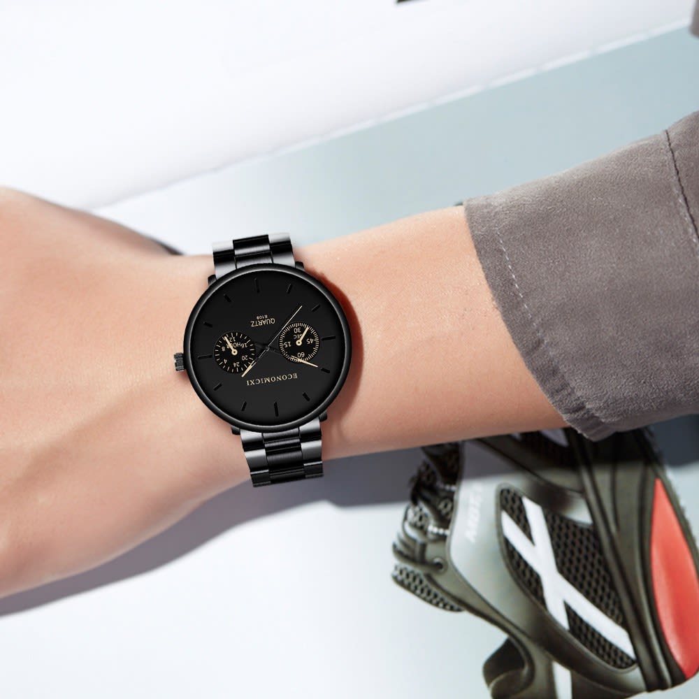 Multifunctional sports student men's watch steel strap view 6