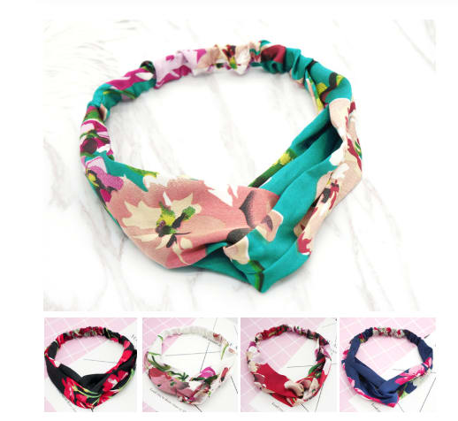 Flower elastic silk hair band view 5