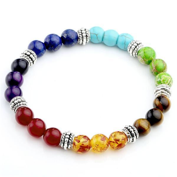 Agate molten rock 8mm energy volcanic stone chakra colorful beads bracelet string view 10