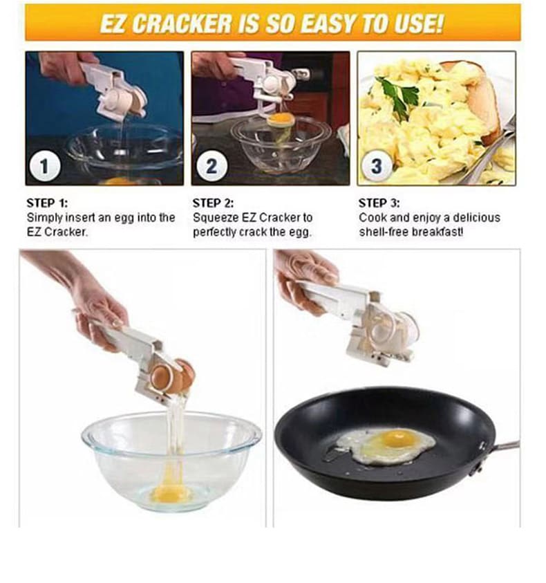 Egg Shell Cracker Handheld Plastic Egg Breaker Egg Opener Creative Egg Separator Tool Kitchen Gadgets view 1