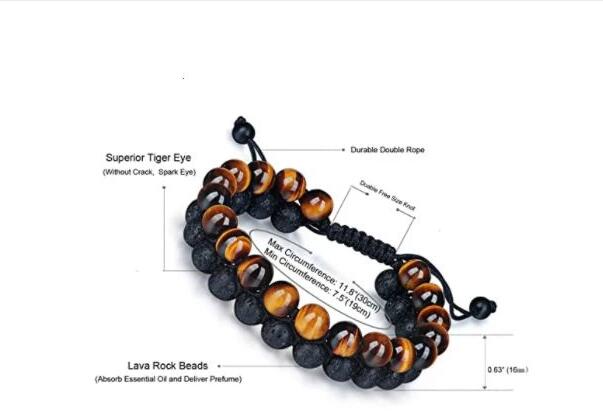 Tiger's Eye & Lava Stone Bracelet view 5