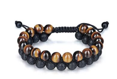 Tiger's Eye & Lava Stone Bracelet view 2