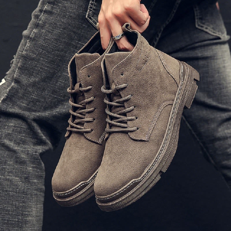 Casual leather shoes high-top boots view 2