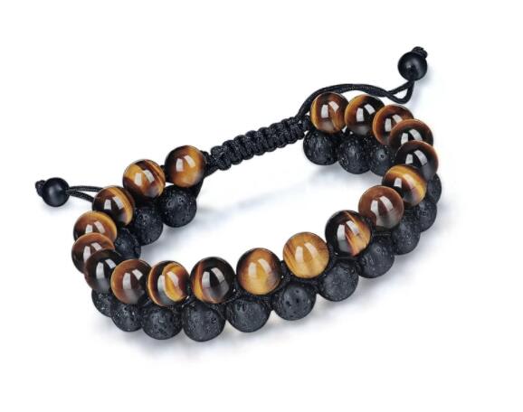 Tiger's Eye & Lava Stone Bracelet view 6