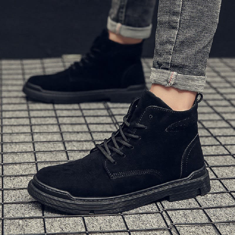 Casual leather shoes high-top boots view 5