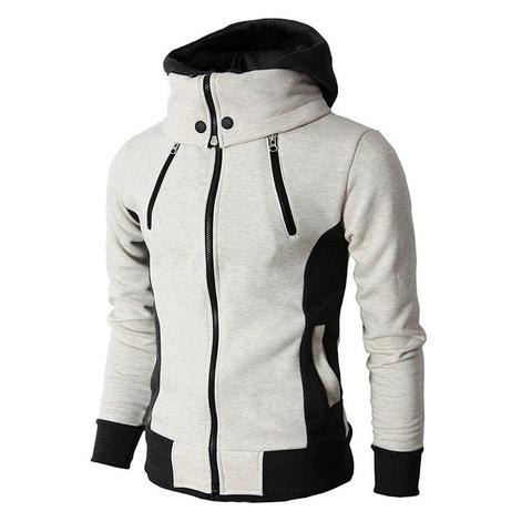 Men's Zip UP Hooded Jacket Fake Two Piece Sports Cardigan Casual Slim Sweatshirt Jacket view 8