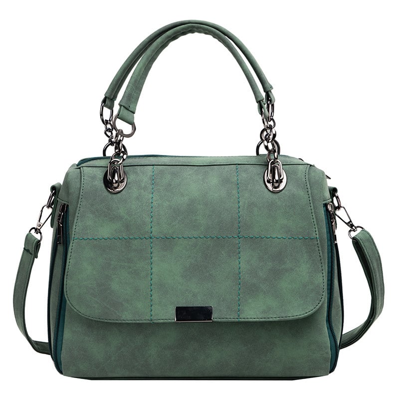 Matte Women  Scrub Female Shoulder Bags Large Capacity Matcha Green PU Leather Lady Totes Boston Bag for Travel Hand Bags view 2