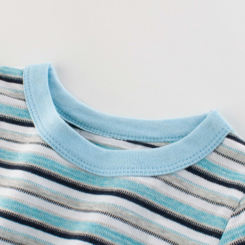 Summer Boys Short-Sleeved Striped T-Shirt view 2