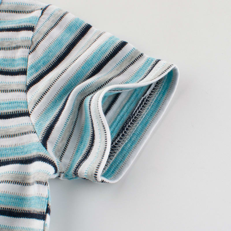 Summer Boys Short-Sleeved Striped T-Shirt view 3