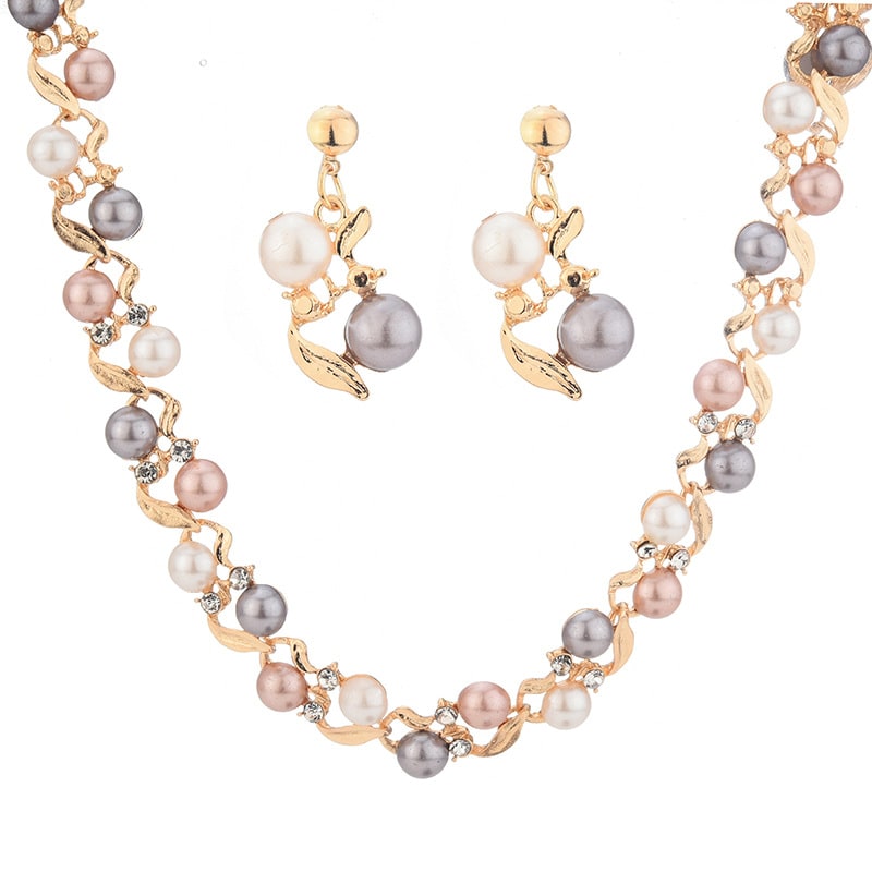 Necklace and Earrings Set Lady Temperament All-match Jewelry Set view 2