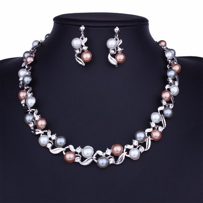 Necklace and Earrings Set Lady Temperament All-match Jewelry Set view 3