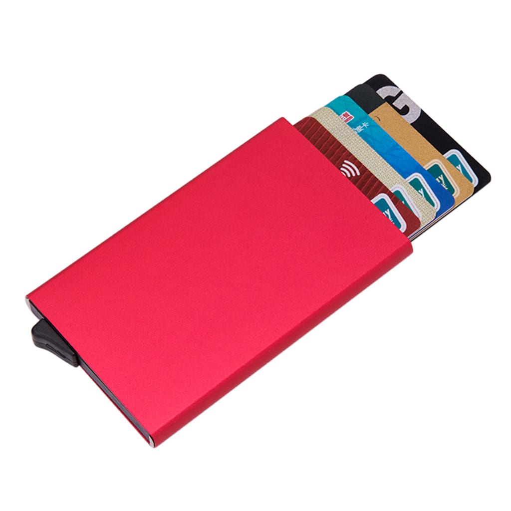 High-grade Alumina Mult-card Holder Solid Color Automatic Pop-up Anti-theft Bank Card Box view 3