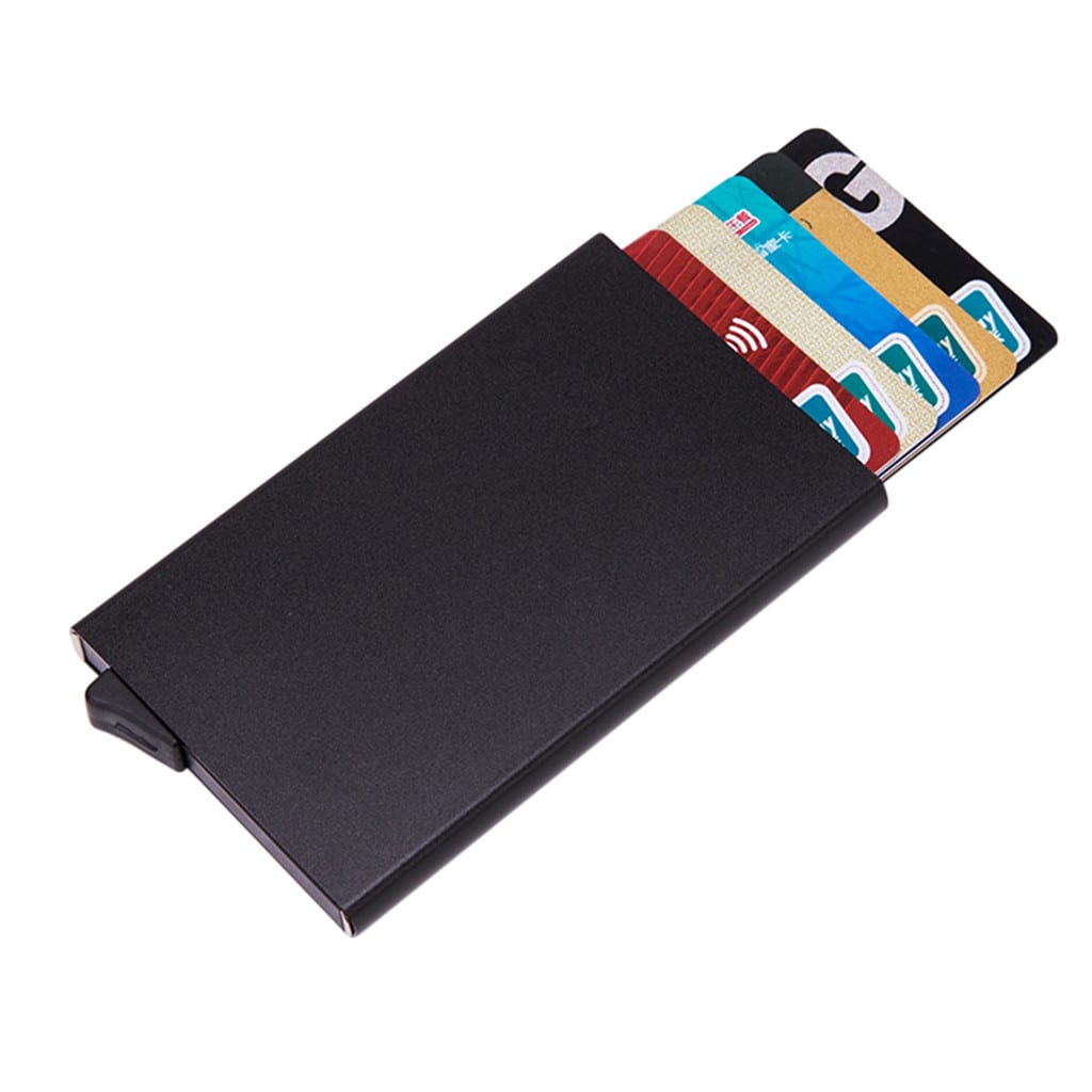 High-grade Alumina Mult-card Holder Solid Color Automatic Pop-up Anti-theft Bank Card Box view 6