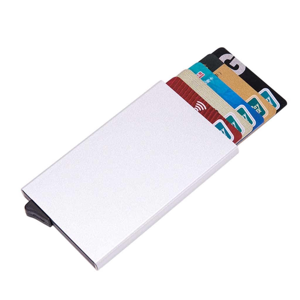 High-grade Alumina Mult-card Holder Solid Color Automatic Pop-up Anti-theft Bank Card Box