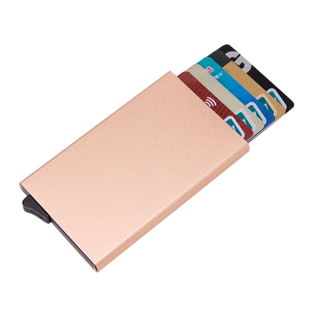High-grade Alumina Mult-card Holder Solid Color Automatic Pop-up Anti-theft Bank Card Box view 4