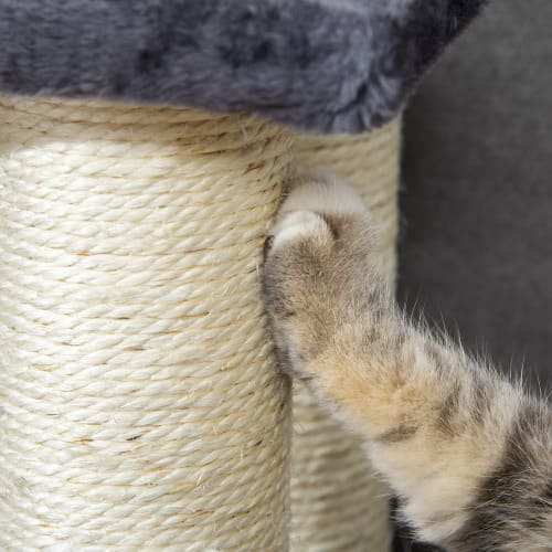 PawHut Cat Tree With 4 Steps For High Beds Couch, Cute Stair Shaped Cat Tree For Indoor Cats Or Dogs W Sisal Scratching Post, Climbing, Playing, Gray view 1