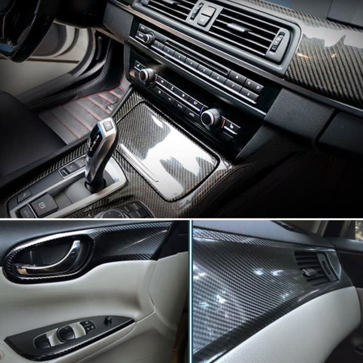 Car Styling Glossy Black 5D Carbon Fiber Vinyl film Car Wrap view 7