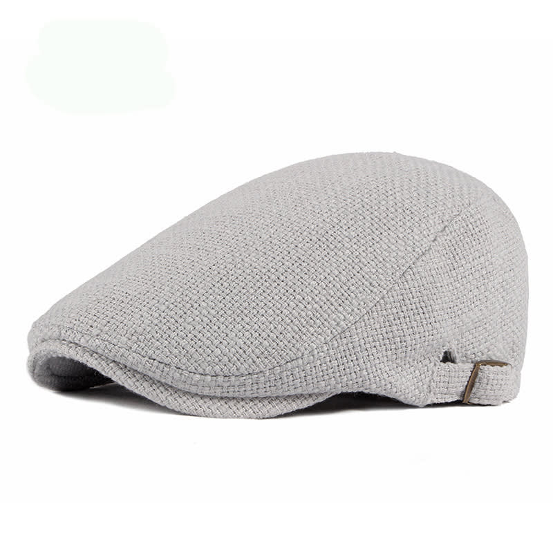 Breathable Cotton And Linen Beret Male British Retro view 2