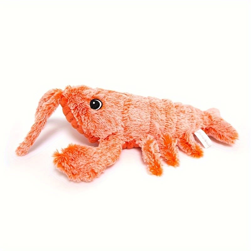Pet Gravity Shrimp Plush Toy USB Charging Simulate Lobster Electric Jumping Cat Toys, Simulation Lobster Dog Toy, USB Charging With Catnip Plush Cat Toy, Pet Dog Cats Stuffed Interactive Toy view 8