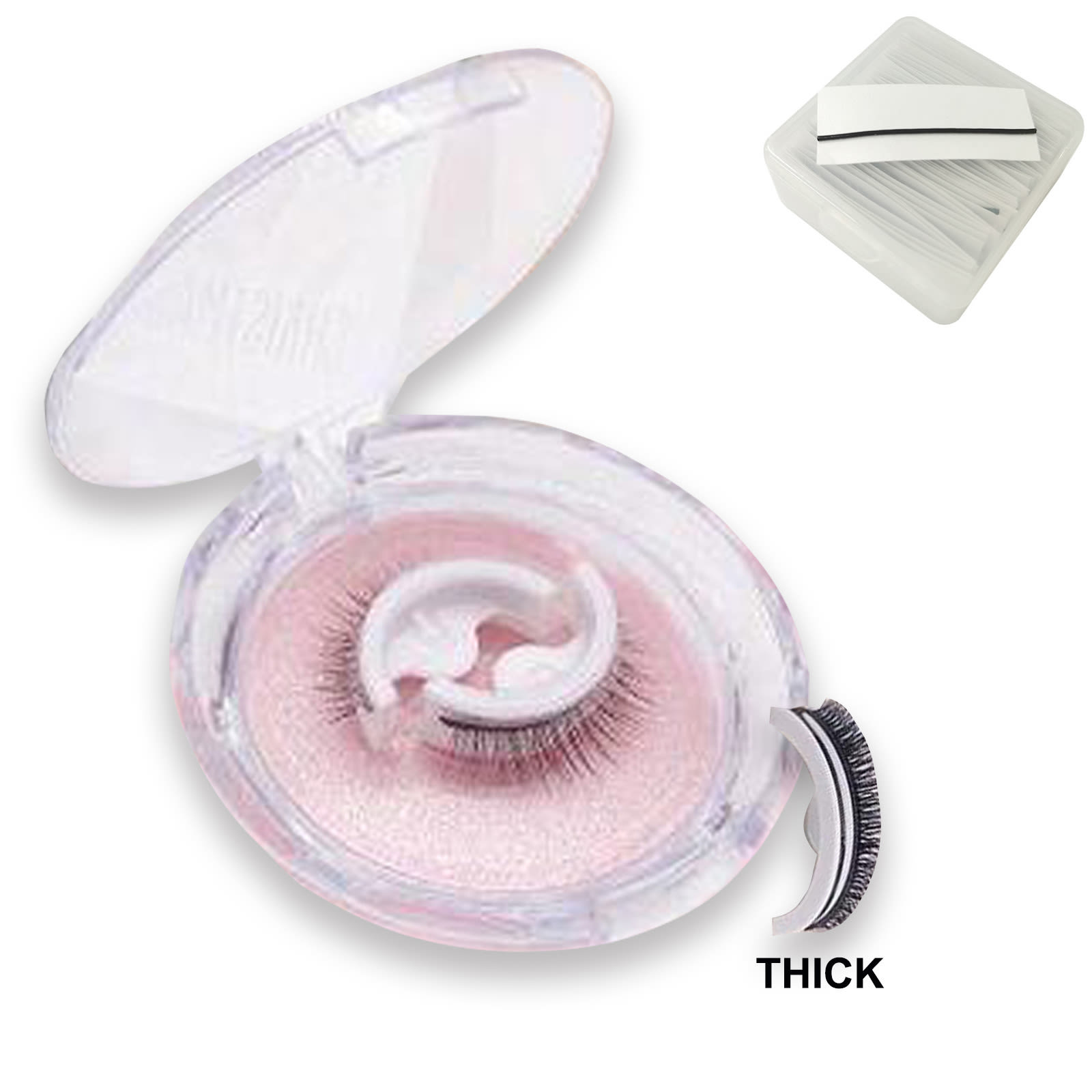 Women's Self Adhesive False Eyelashes Thick Glue Free view 3