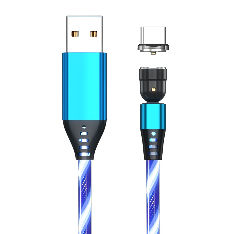 540 Rotate Luminous Magnetic Cable 3A Fast Charging Mobile Phone Charge Cable For LED Micro USB Type C For I Phone Cable view 29